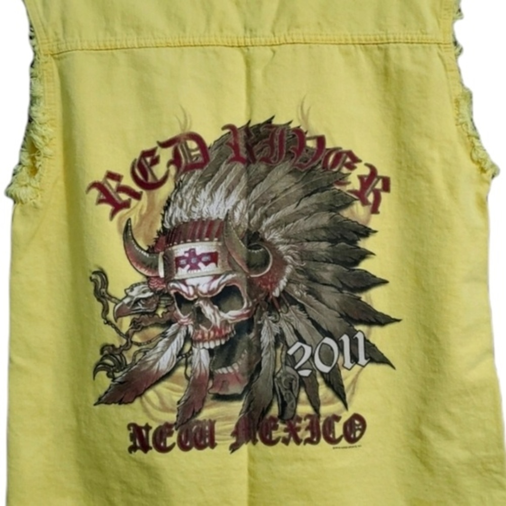 Red River NM 2011 Motorcycle Rally Sleeveless Button Up Shirt Biker
